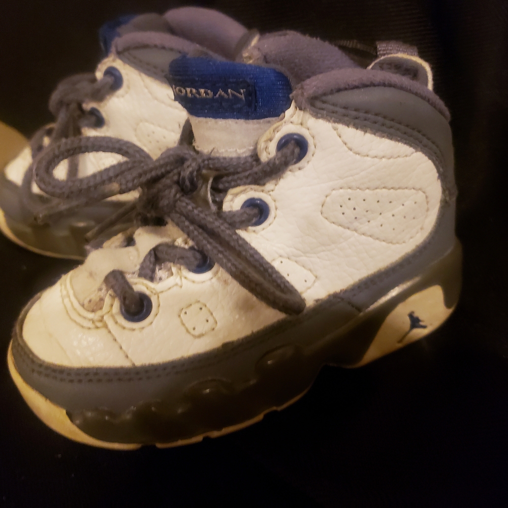 Jordan Kids' White and Blue Sneakers
